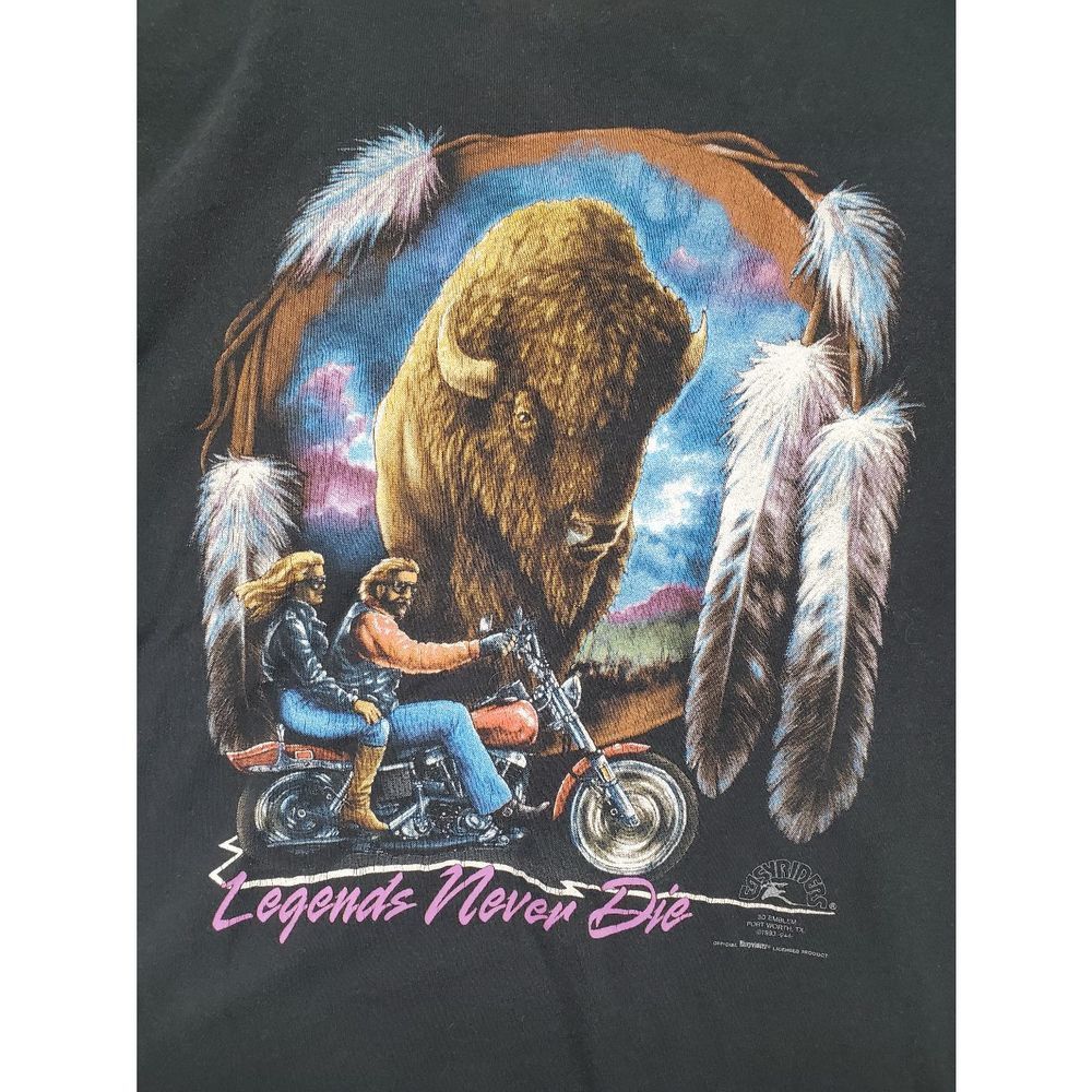 Vintage 3D Emblem Sturgis 1993 Easyriders Legends Never Die T-Shirt Men's Size X - Picture 2 of 9